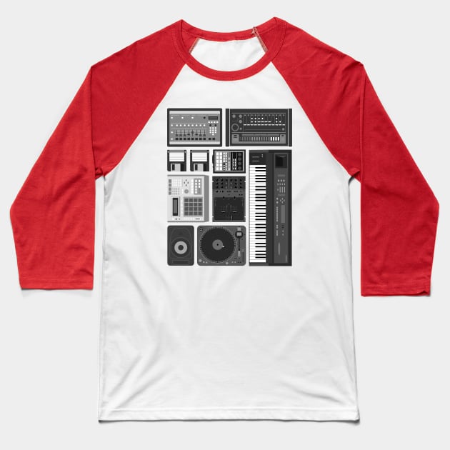 Analog Hip Hop Producer Baseball T-Shirt by analogdreamz